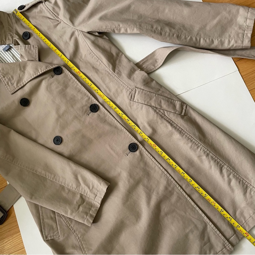 Old Navy Cotton Classic Double Breasted Trench Coat Khaki - Picture 8 of 10
